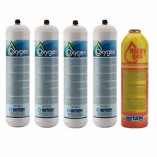 4 BOMBOLE OSSIGENO + 1 BOMBOLA MAXY GAS 350 gr PER SALDATURA TURBO SET 90