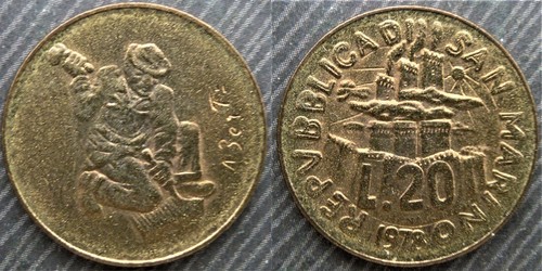 San marino 20 lire - san, #