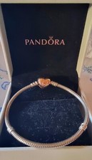 Bracciale Pandora in Argento e cuore Placcato in Oro Rosa