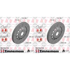 2x ZIMMERMANN Formula Z Dischi Freno 370mm Forati Frontale Adatto per Audi Tt Cu