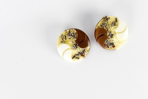 Vintage clip earrings brown - vintage,