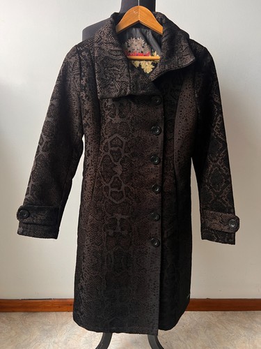 Desigual coat floral black - desigual,