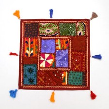 Copricuscino etnico fatto a mano per arredamento casa federe divano multicolo...