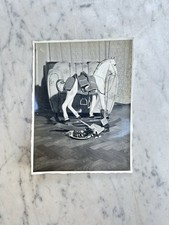 CAVALLO A DONDOLO GIOCO BAMBINI 1956 VECCHIA FOTOGRAFIA OLD PHOTOGRAPH