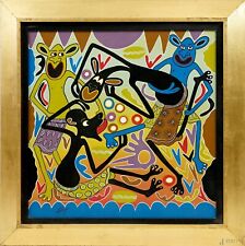 GEORGE LILANGA 2002 CON AUTENTICA IN CORNICE, BELLISSIMO PEZZO OLIO TELA CORNICE