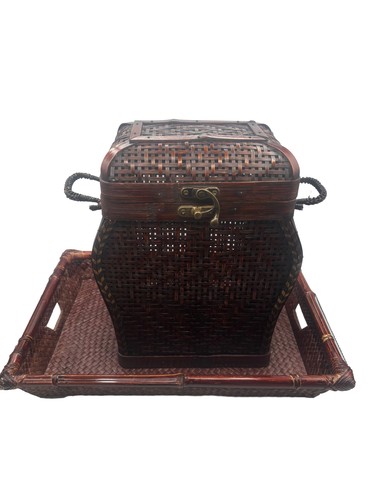 Baule portaoggetti rattan