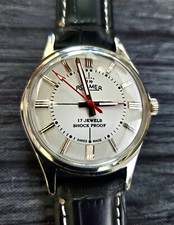 Raro orologio manuale uomo svizzero Roamer Brevete bianco revisionato