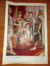 Stampa da libro d'epoca. Re