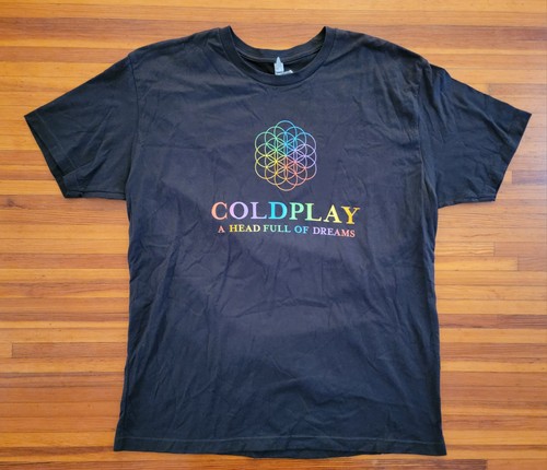 Shirt nera coldplay head - a,