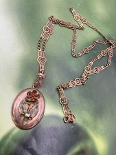 collana necklace  + pendant ciondolo borbonic Old gold ORO ANTICO 6-7KT fine 800