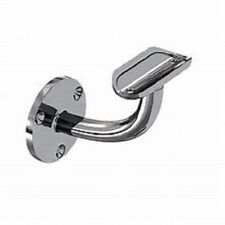 Supporto Corrimano Inox Lucido da Parete – Staffa Curva con Base Tonda