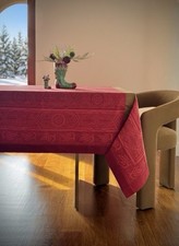 Williams Sonoma Jacquard Red Snowflakes Old Stock 100% Linen 70х108“ NEW