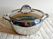 Ruffoni Fascia Rame Stock Pentola Acciaio Inox con Coperchio 10 3/4" Zuppiera Stufato Italia