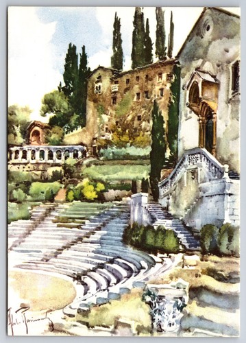 Postcard verona roman theater - verona,