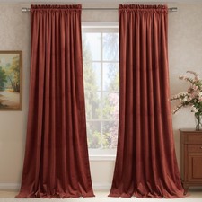 Rust Red Velvet Curtains
