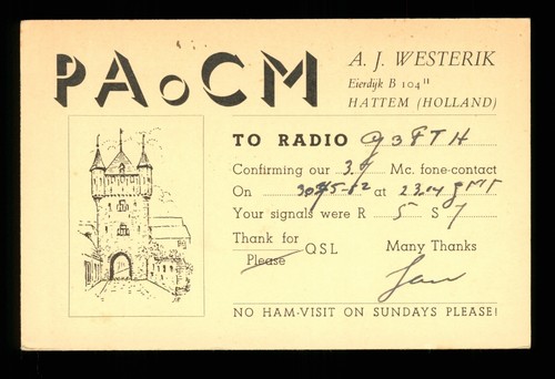 Qsl card radio - qsl, netherlands