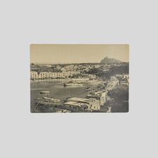Cartolina originale Ischia Il porto con vaporetti e pontili NV 1970 ca.
