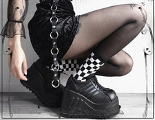 Scarpe stivali neri punk rock