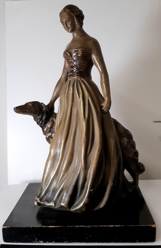 Antica statuina dama con - statuina,