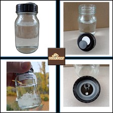 Bicchieri per coltivazione funghi con soluzione nutritiva, sterilizzati, micelio liquido, funghi