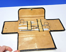 Antico kit toelettatura manicure con manici in madreperla