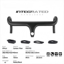 Manubrio integrato completo in fibra di carbonio completo di cablaggio interno 28,6 mm 