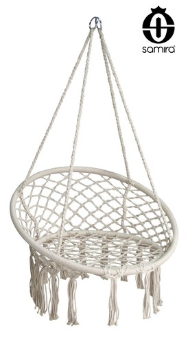 Sedia sospesa dondolo beige - a,