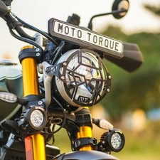 Adatto per Triumph Scrambler 400 X griglia faro, nero