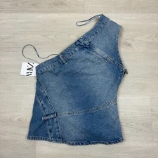 Top Zara asimmetrico denim
