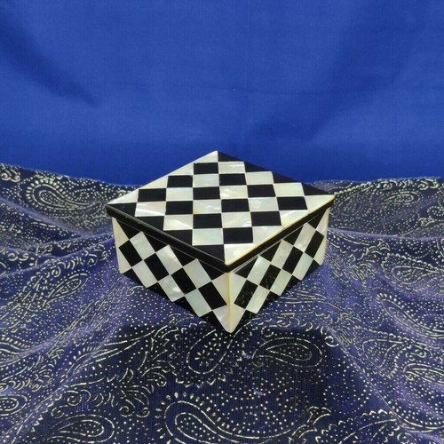 Marble trinket jewelry box - 5'',