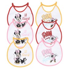BAVETTE MINNIE DISNEY SET 6 BAVAGLINI 18 X 18 CM IN SPUGNA PER BAMBINI