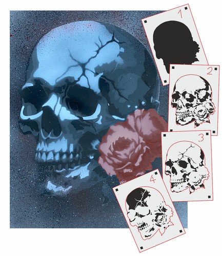 011 skull stencil - ts-011,