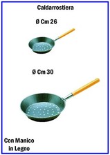 Padella per Castagne Caldarrostiera Forata con Manico in Legno Cuoci Caldarroste