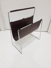 Portariviste In Acciaio E Pelle Anni 60 Modernariato