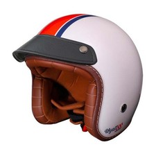 Casco vintage omologato cafe racer scrambler Torx WYATT Gulf white