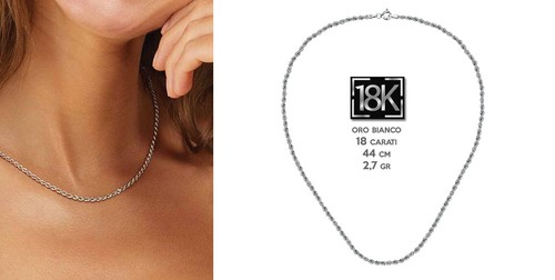 Collana funetta oro bianco - ,