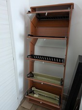 Armadio scarpiera slim rovere con 5 ante a specchio