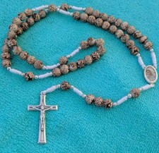 Rosario in vetro marrone regalo rosari cattolici di Medjugorje 17,3 inc + BOR...