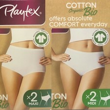 N.2 SLIP DONNA PLAYTEX COTTON Organic Bio Modello MIDI e MAXI-Qualità & Comfort