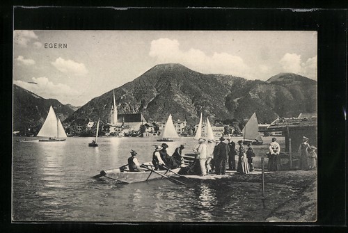 Cartolina egern barche vela - egern,, a