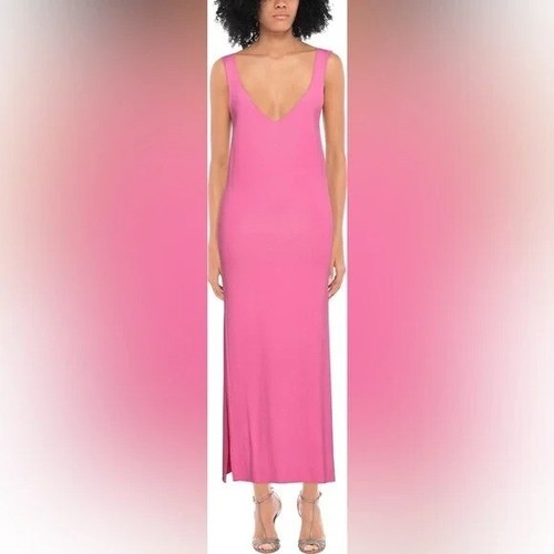 Maxi abito rosa italiano odi - maxi,