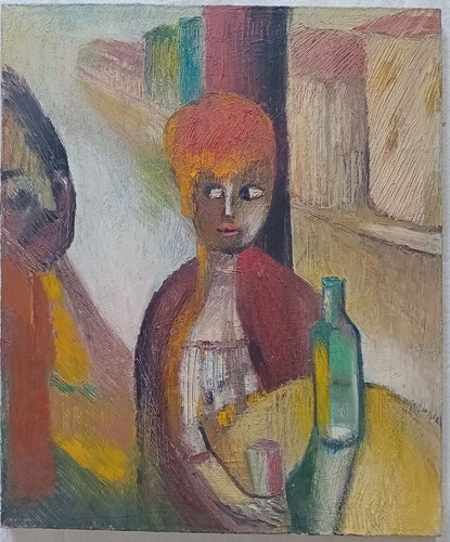 Dipinto uomo donna tavolo - dipinto,