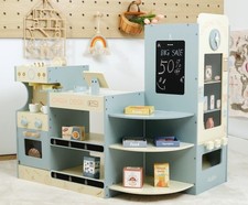 ROBUD Negozio Alimentare Playset Legno Supermercato Playset con Cassa