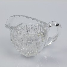 Vintage Crystal Creamer VETRO trasparente GLASS Antiquités Scrematrice a Motivo