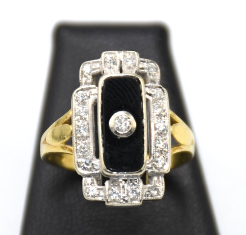 Anello con onice diamanti - e,