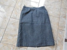 Gonna In Lino A Quadri 44 Grigio Bianco Argento Nero A Quadri Buona #D11704