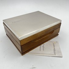Scatola porta oggetti in legno e  Argento 800 contenitore portasigarette anni 70