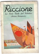 RICCIONE PERLA VERDE DELL'ADRIATICO 1930 Guida Turistica Brochure Vintage Enit