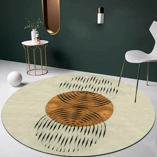 Tappeto moderno beige rotondo