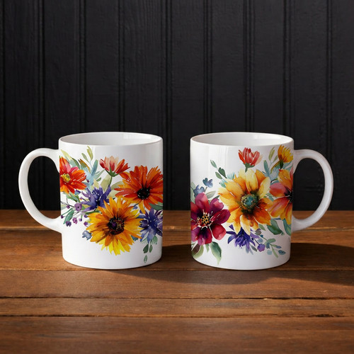 Tazza ceramica floreale